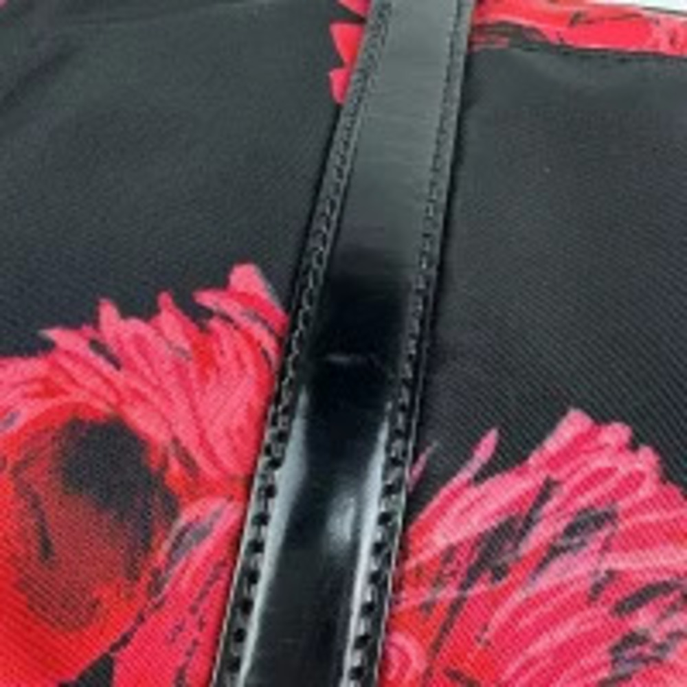 Prada Plate 2way Shoulder Bag Flower Nero Black Red - Picture 5 of 7